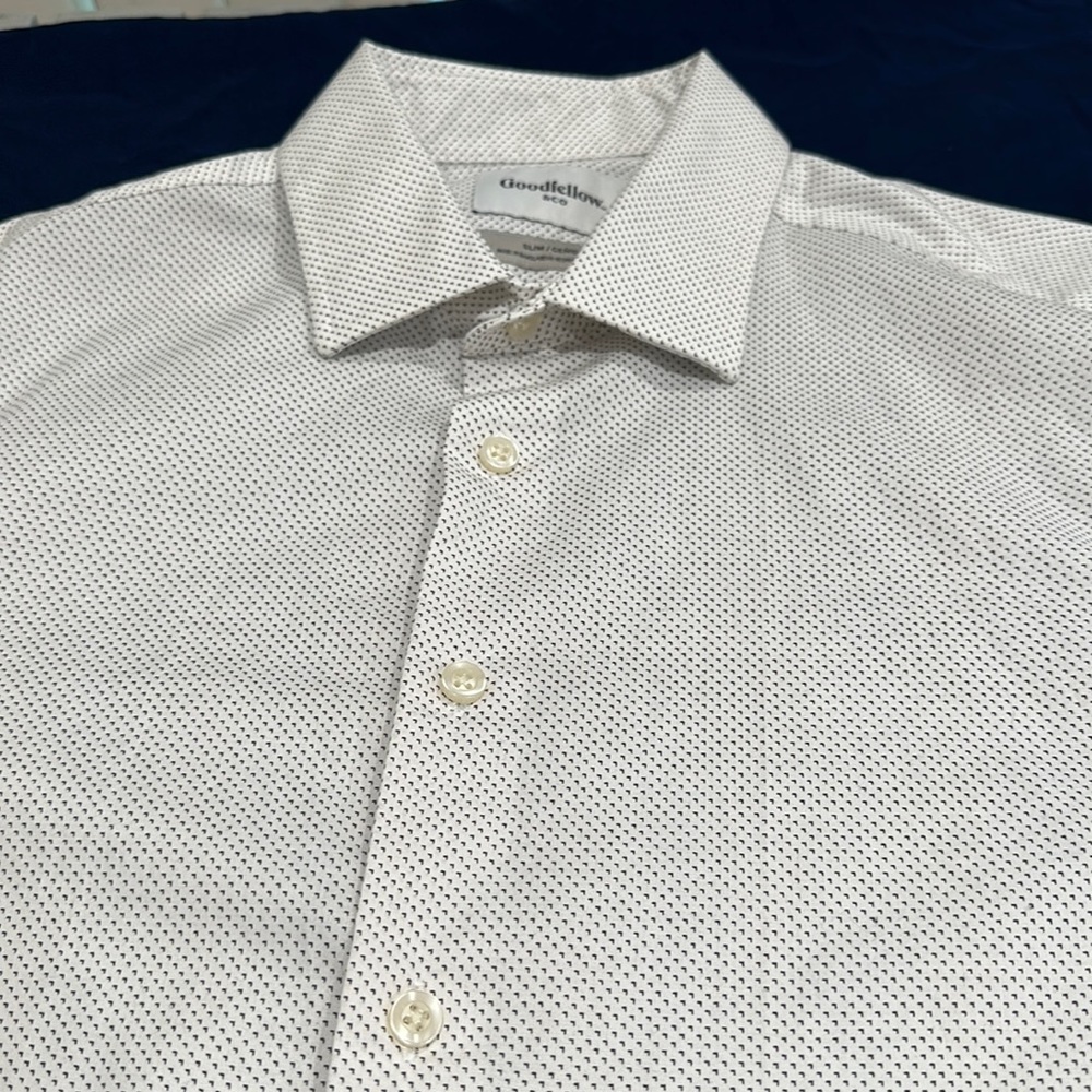 Patterned White Dress Shirt